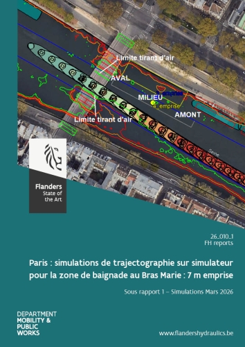 Paris: simulations de trajectographie sur simulateur pour la zone de baignade au Bras Marie : 7 m emprise: Sous rapport 1. Simulations Mars 2026
