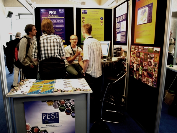 Ward Appeltans and visitors at our info stand at e-Biosphere in London