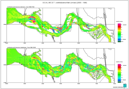 Snelheidsverschillen Westerschelde 2000-1996