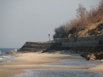 Protection of cliffs against erosion by geotextile and gabion structures
