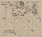 Voogt, C.J.; van Keulen, J. (1728). De Nieuwe Groote Lichtende Zee-Fakkel, 't tweede deel. Verthoonende de Zee-Kusten van het Zuyderste gedeelte van de Noord-Zee, 't Canaal, 't Westerse gedeelte van Engeland, Schotland, Yrland, Vrankryk, Spanjen, M