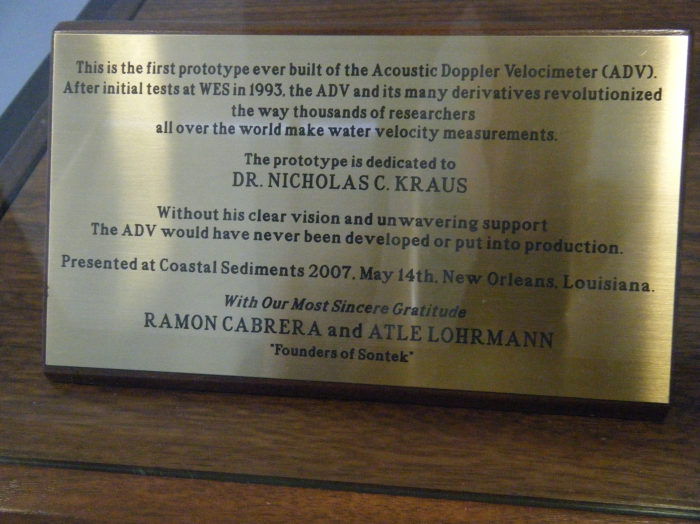 Sign with information about the ADC prototype