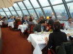 An atmospheric dinner, overlooking the Elbe River and the Harbour.