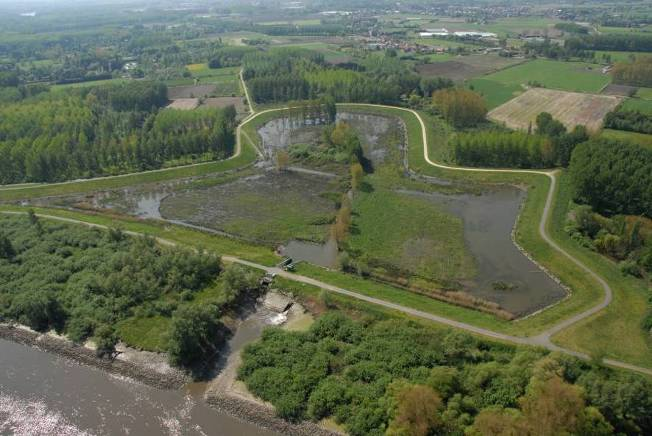 Flood control area (Lippenbroek) along the Scheldt river