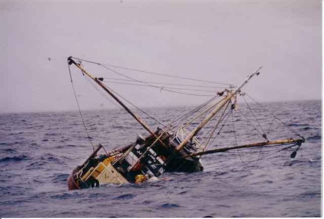 De zinkende BM.37 uit Brixham