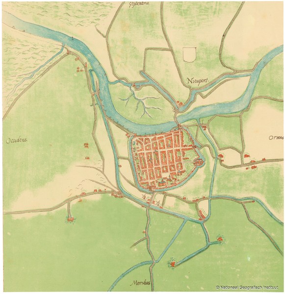 Stadsplattegrond van Nieuwpoort 1550-1570
