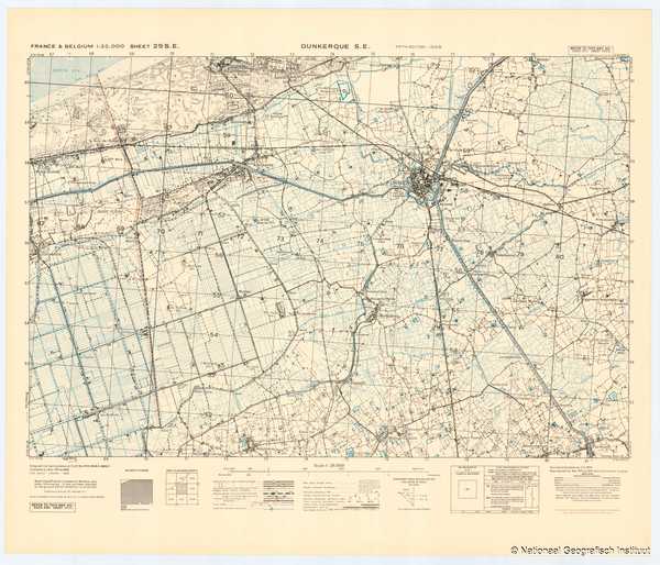 France & Belgium 1:25,000 Sheet 29 S.E. Dunkerque S.E. - 1944