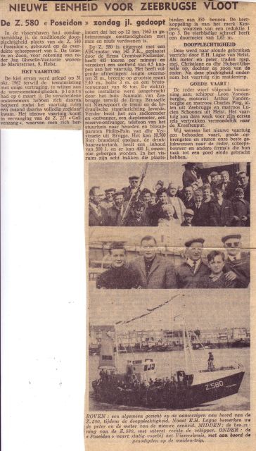 Doop Z.580 Poseidon (Bouwjaar 1963) te Zeebrugge