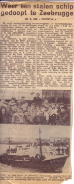 Doop Z.559 Gudrun (Bouwjaar 1961) te Zeebrugge