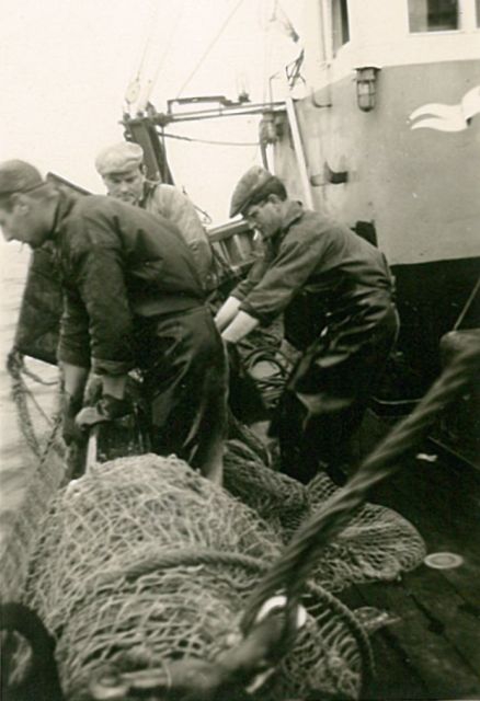 Net binnenhalen aan boord van de Z.508 Zegen (Bouwjaar 1957)