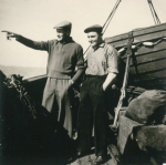 Henri Vandevelde (links) en Frans Ackx op de Z.562 Luc (Bouwjaar 1956), author: Onbekend