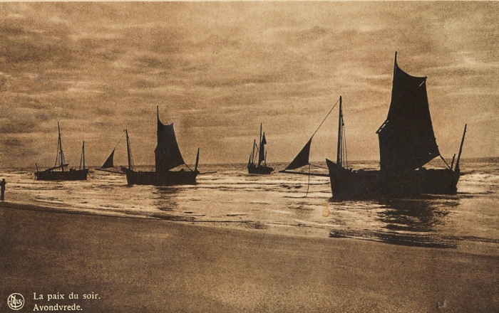 Schepen bij valavond