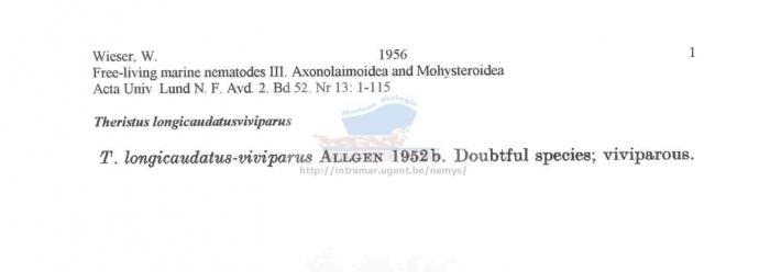 Theristus longicaudatusviviparus