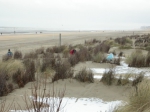 Uitzicht op strand tijdens de Lenteprikkel in De Panne op 05/03/2005