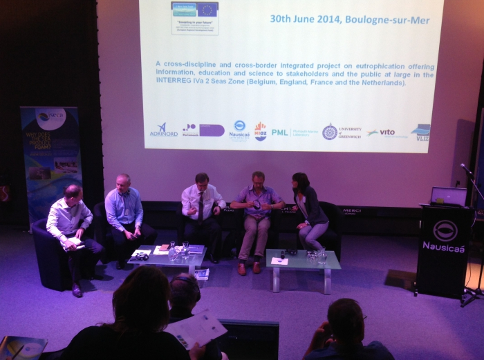 Panel (left to right): David Lefort (Green Colors-France 2), Alain Lefebvre (Ifremer), Andris Andrusaitis (BONUS), Jacco Kromkamp (NIOZ), Christiane Lancelot (ULB-ESA)