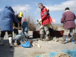 Vuilnis opruimen tijdens de Lenteprikkel in Middelkerke op 01/04/2006